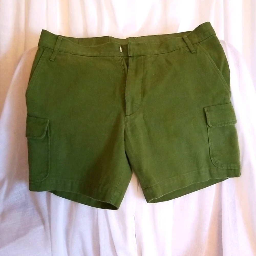 Womens S (6-8) Green Cotton Shorts